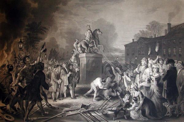 Engraving of King George III Statue by John C. MacRae
